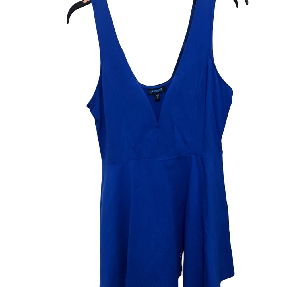 Blue romper dress from express